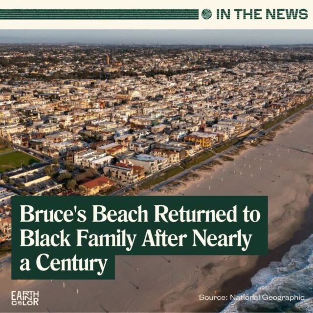 In 1912, African American couple Willa and Charles Bruce purchased a beautiful three-acre piece of costal land in Southern California’s Manhattan Beach. It didn’t take long for Bruce’s Beach to become a seaside haven for Black people who were barred from whites-only beaches. But in 1924, responding to the racist outcry of the predominantly white Manhattan Beach, the city’s Board of Trustees illegally condemned the Bruce family property. At the time, they claimed the land had been seized in order to construct a public park — however, it took another three decades before the park was actually built.⁠
⁠
Bruce’s Beach wasn’t returned to the ancestors of Willa and Charles until September 2021, after the California governor signed a law authorizing the return. And in June of this year, Los Angeles County agreed to an two-year lease with the Bruce family, making Bruce’s Beach only the second historically Black beach in the U.S. owned by African Americans. (The other is South Carolina’s Atlantic Beach, also known as “The Black Pearl.”) ⁠
